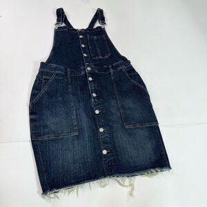 Judy Blue Jumper Skirt Womens 2XL Blue High Waist Button-Up Overall Raw Hem